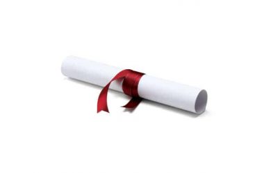 University diploma isolated on white background
